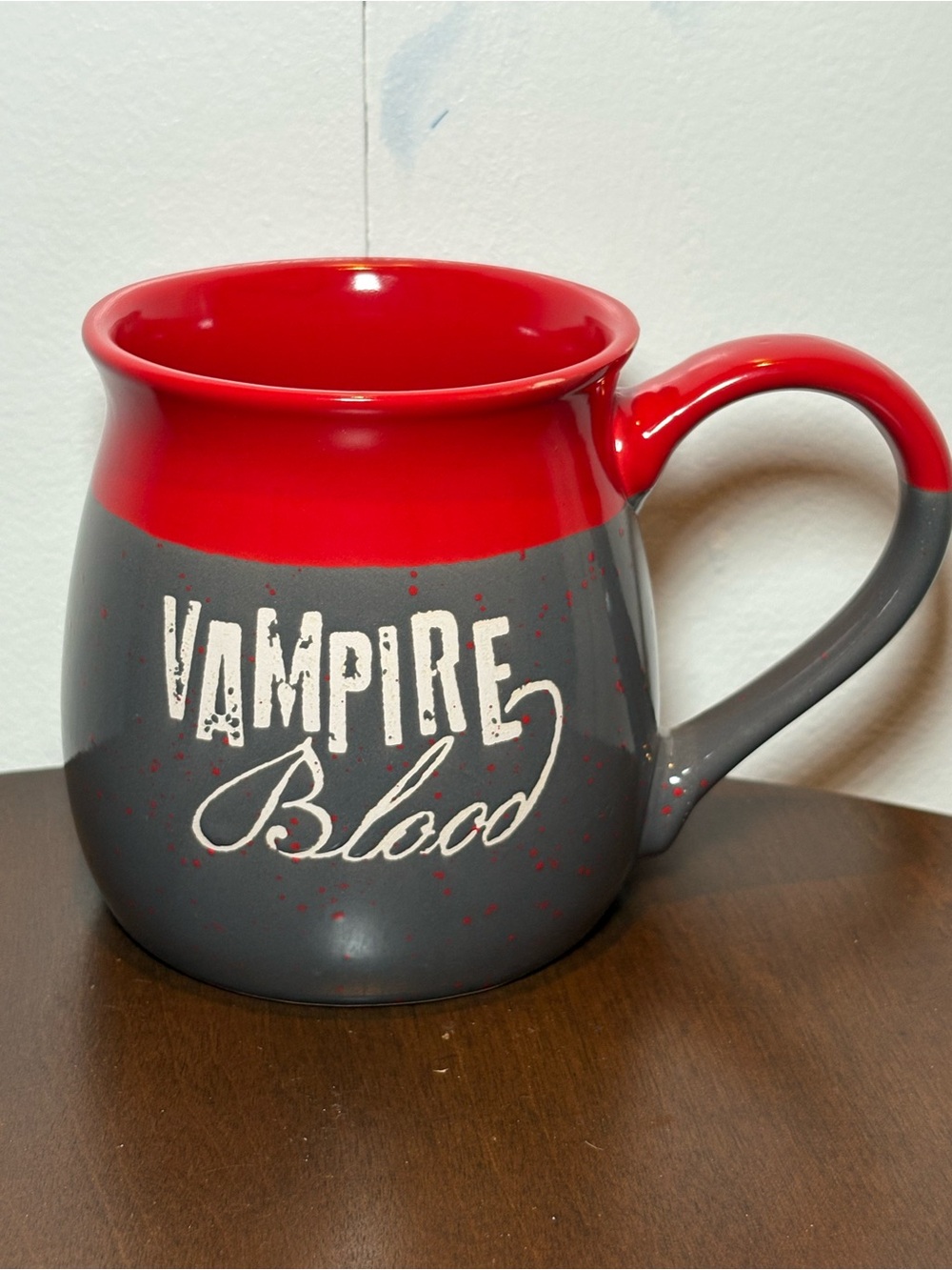 Vampire Blood Ceramic Mug - Red and Gray